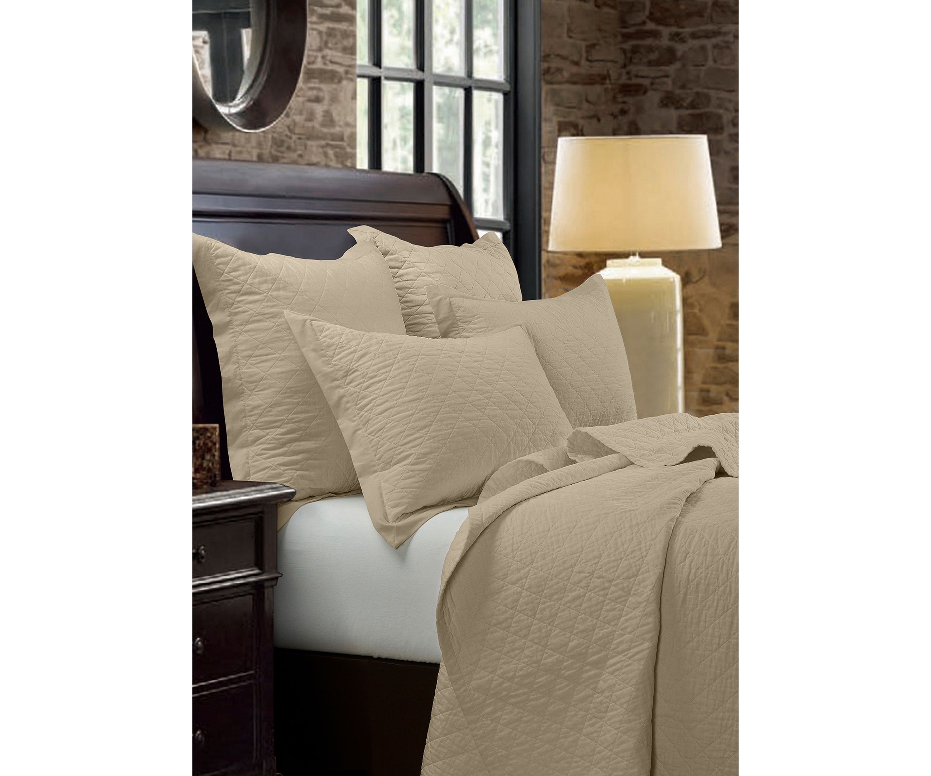 Linen Cotton Diamond Quilt Set
