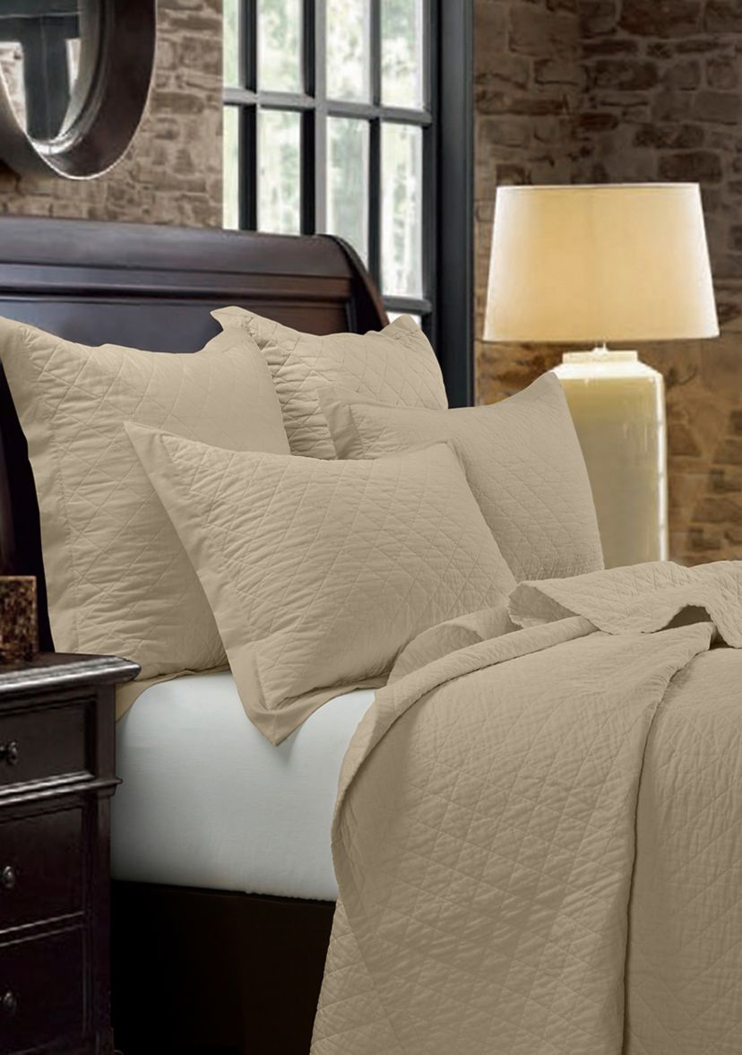 Linen Cotton Diamond Quilt Set