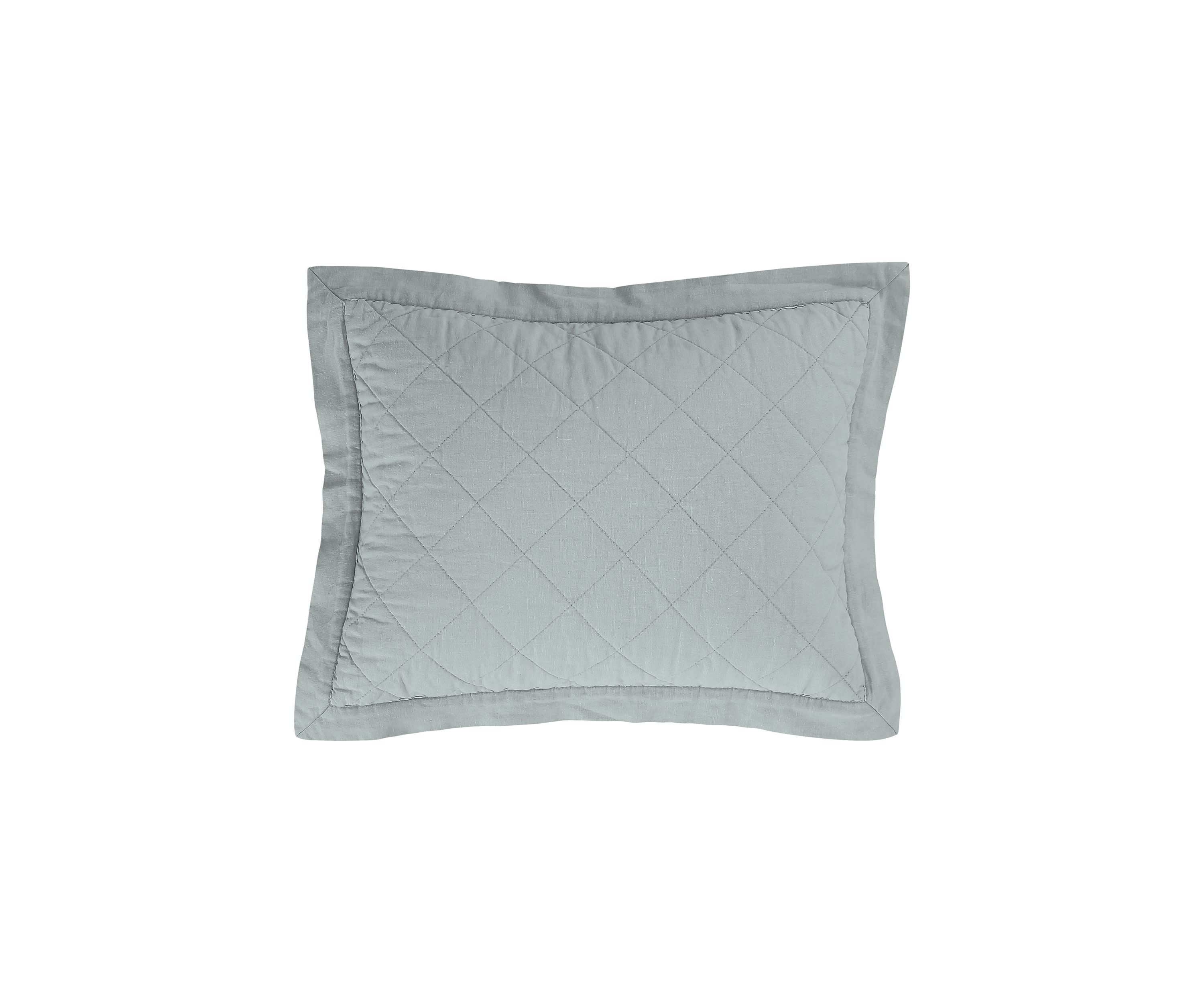 Linen Cotton Diamond Quilted Boudoir Pillow
