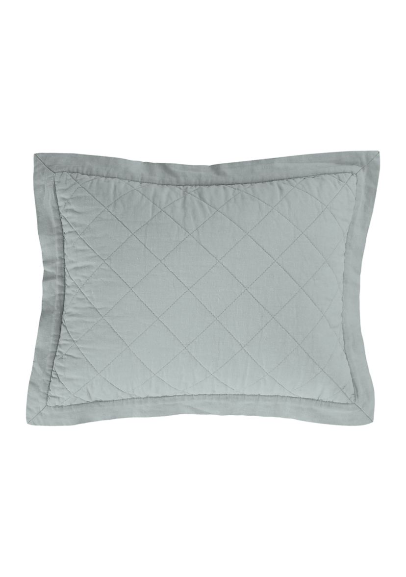 Linen Cotton Diamond Quilted Boudoir Pillow