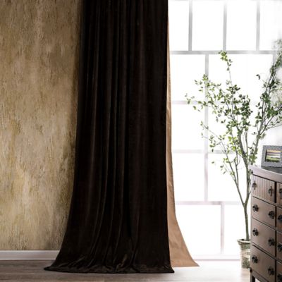 HiEnd Accents Stella Faux Silk Velvet Romantic Western Lined 1 Piece Curtain, 48"x108", Standard Shower Curtain