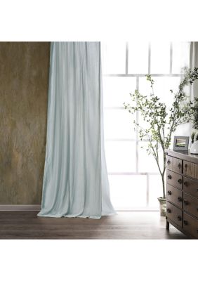 HiEnd Accents Stella Faux Silk Velvet Romantic Western Lined 1 Piece Curtain, 48"x108", Blue, 90-94