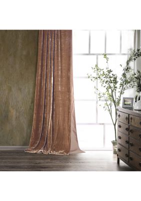 HiEnd Accents Stella Faux Silk Velvet Romantic Western Lined 1 Piece Curtain, 48"x108", Dusty Rose, 90 in - 94 in