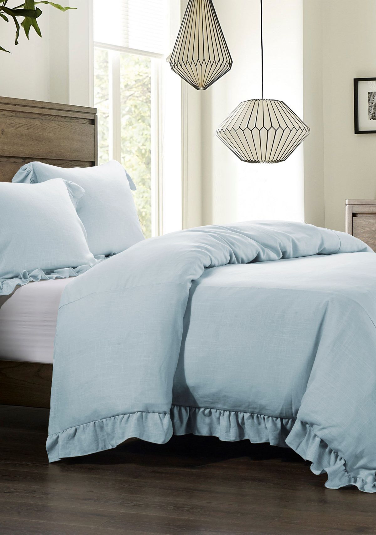 Lily Washed Linen Comforter Set, 3 Piece