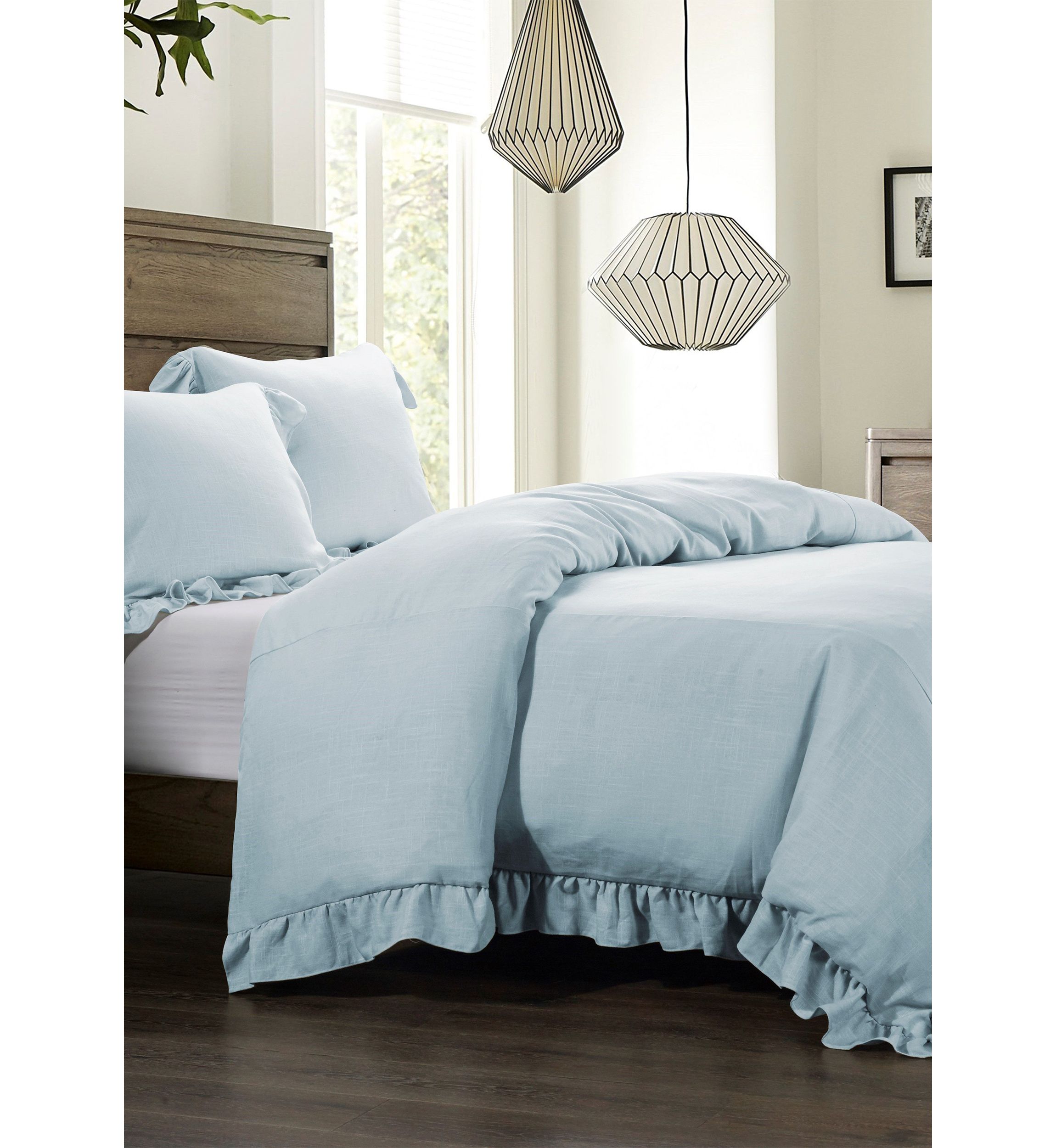 Lily Washed Linen Comforter Set, 3 Piece