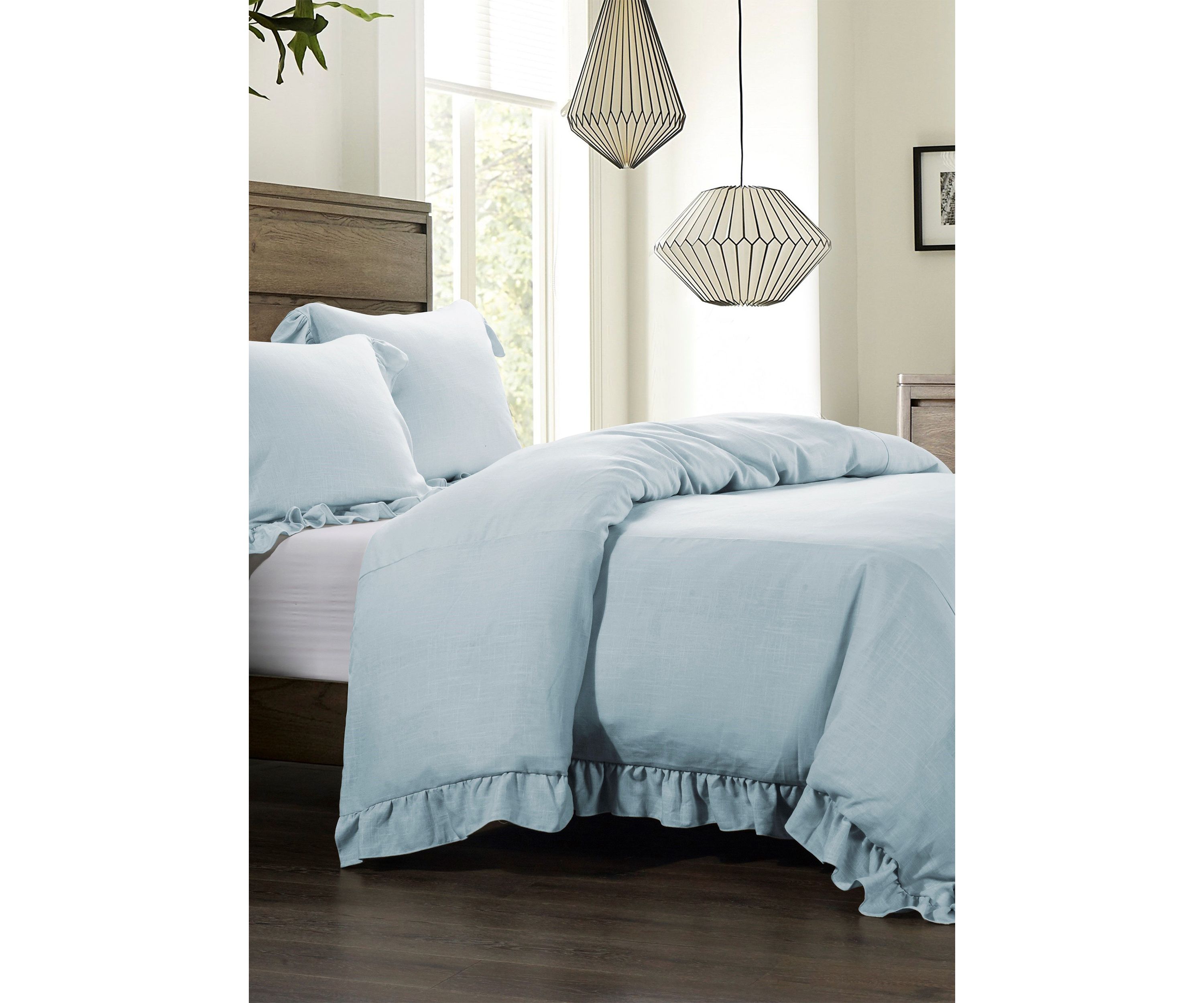 Lily Washed Linen Comforter Set, 3 Piece