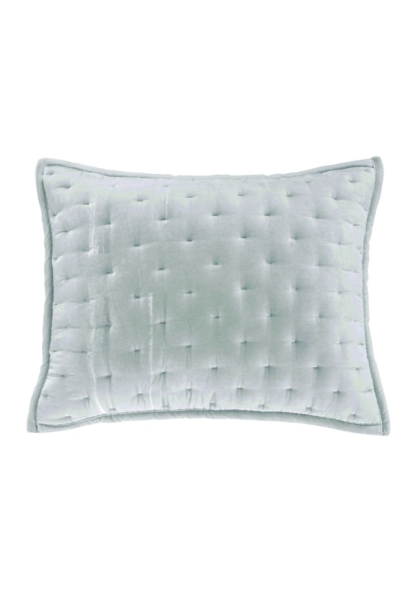 HiEnd Accents Stella Faux Silk Velvet Romantic Western Quilted Pillow Sham, 1PC