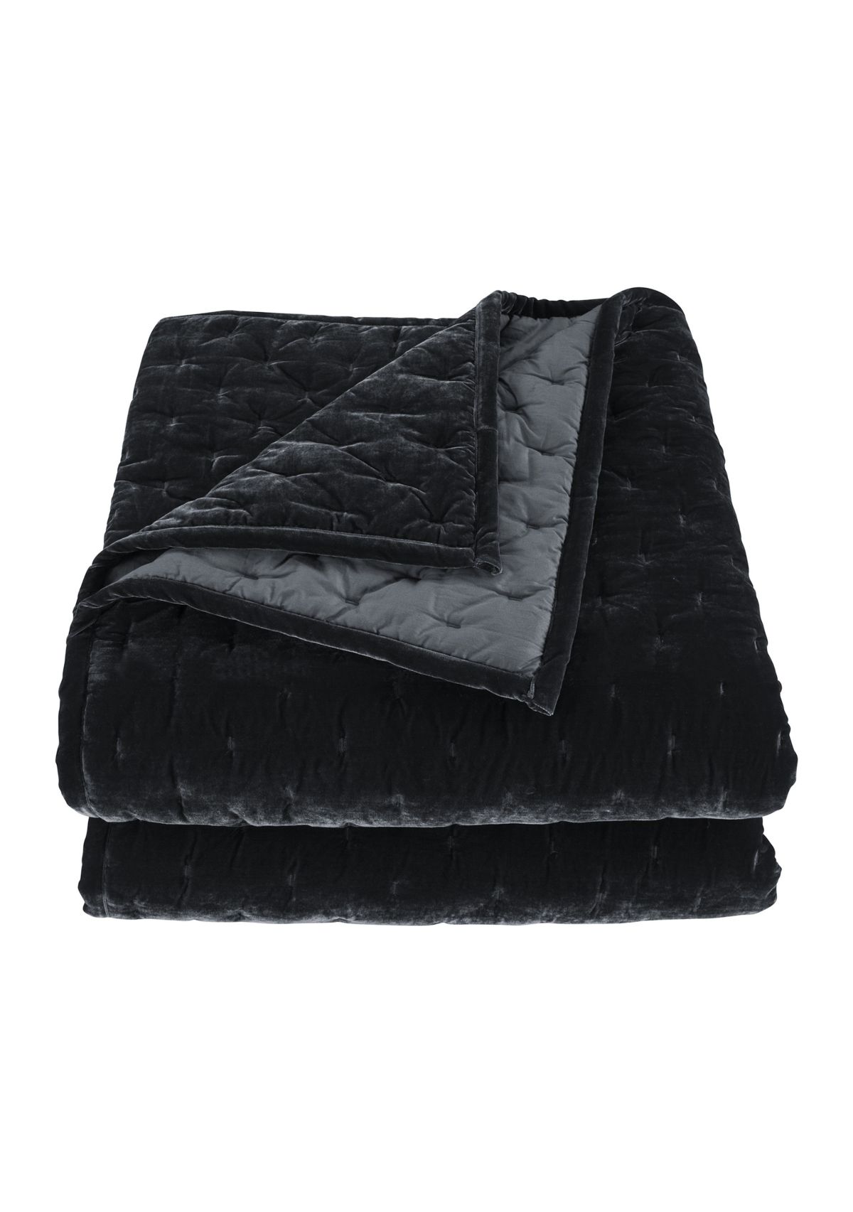 HiEnd Accents Stella Solid Color Faux Silk Velvet Romantic Modern Rustic 1 Piece Quilt