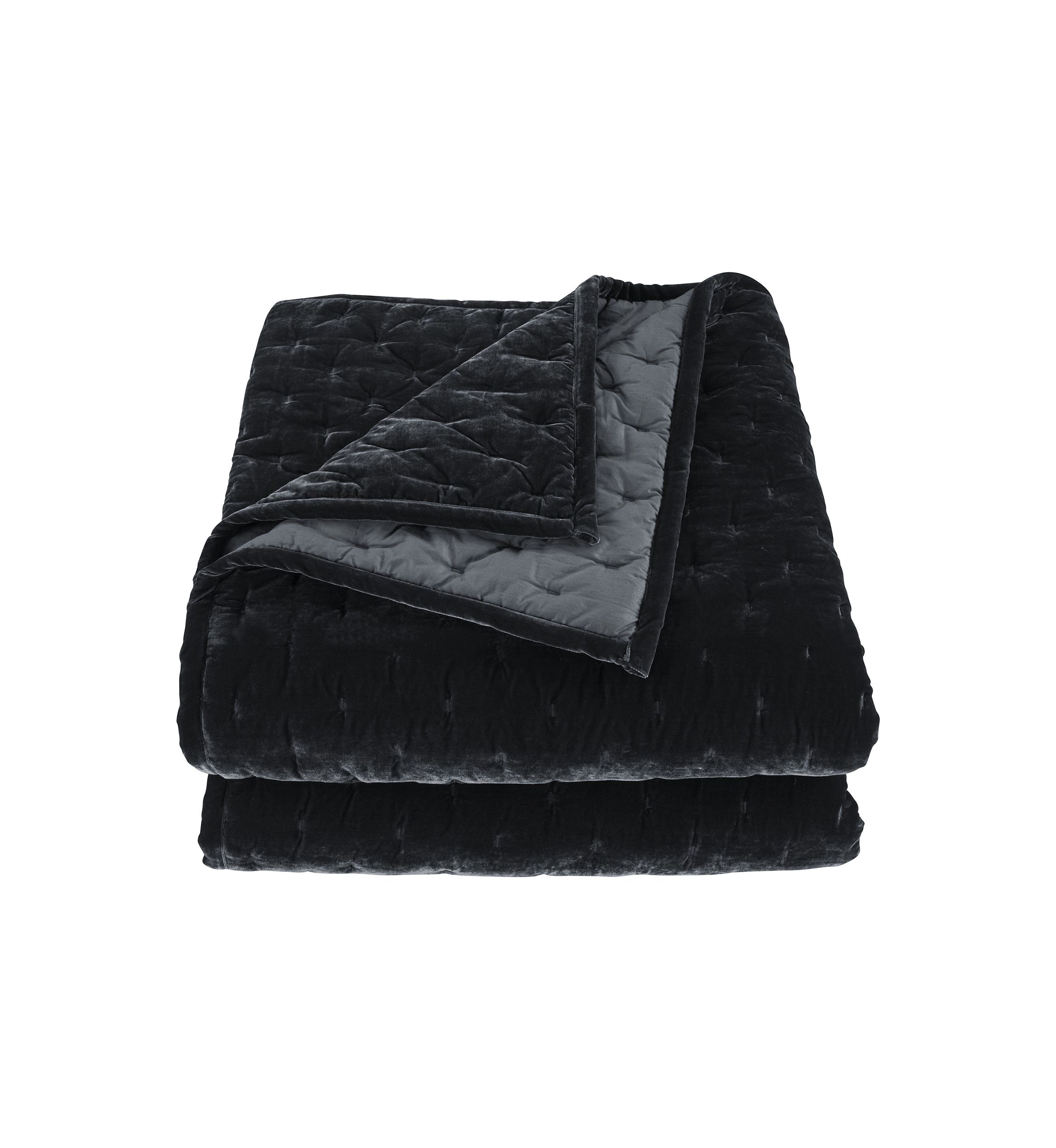 HiEnd Accents Stella Solid Color Faux Silk Velvet Romantic Modern Rustic 1 Piece Quilt