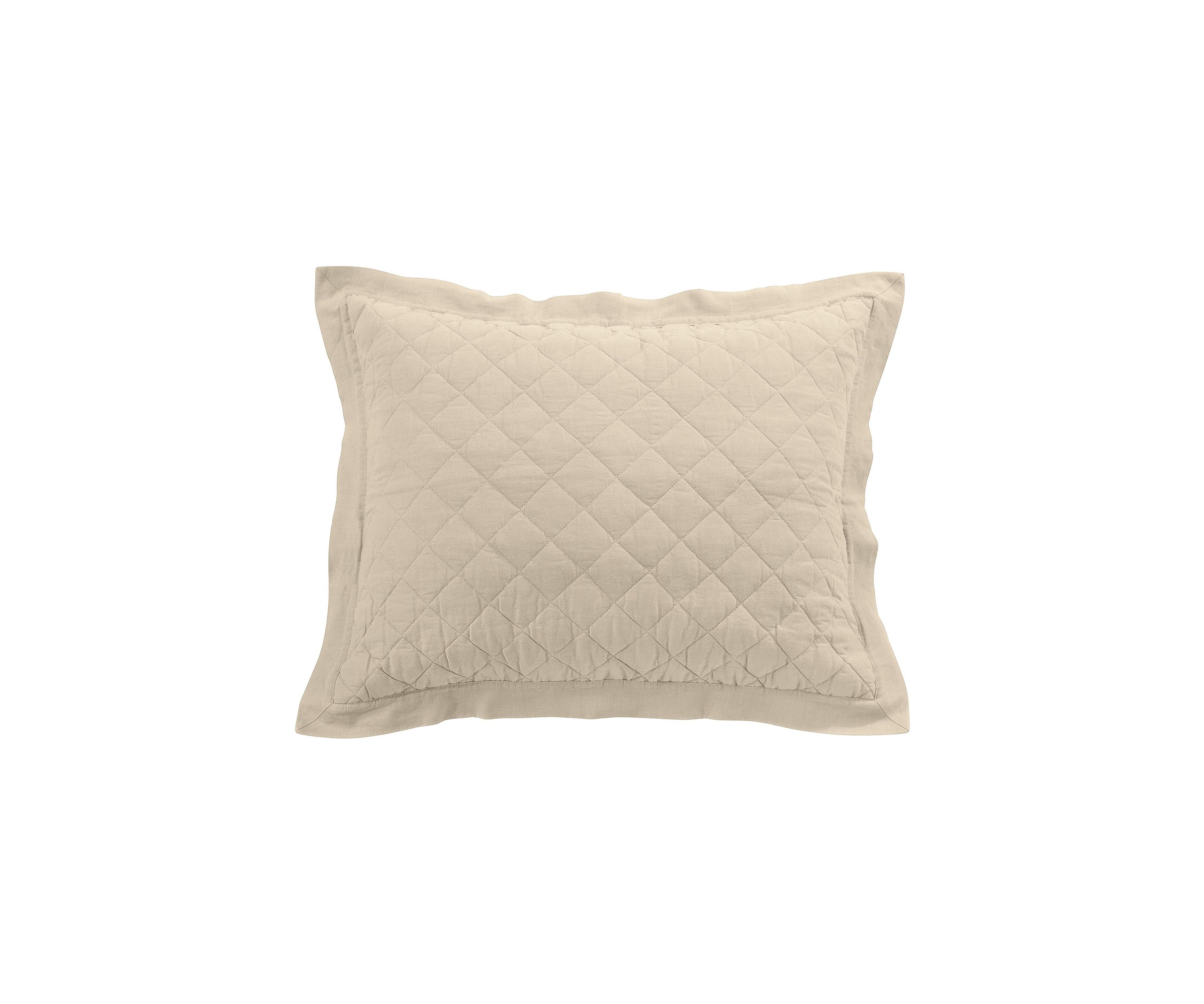 Linen Cotton Diamond Quilted Pillow Sham