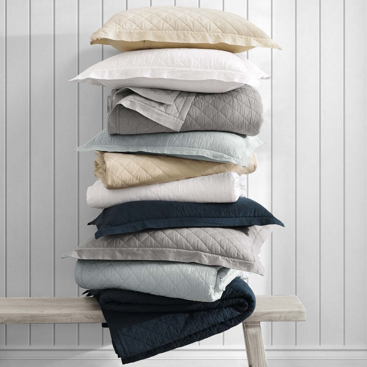 Linen Cotton Diamond Quilted Pillow Sham