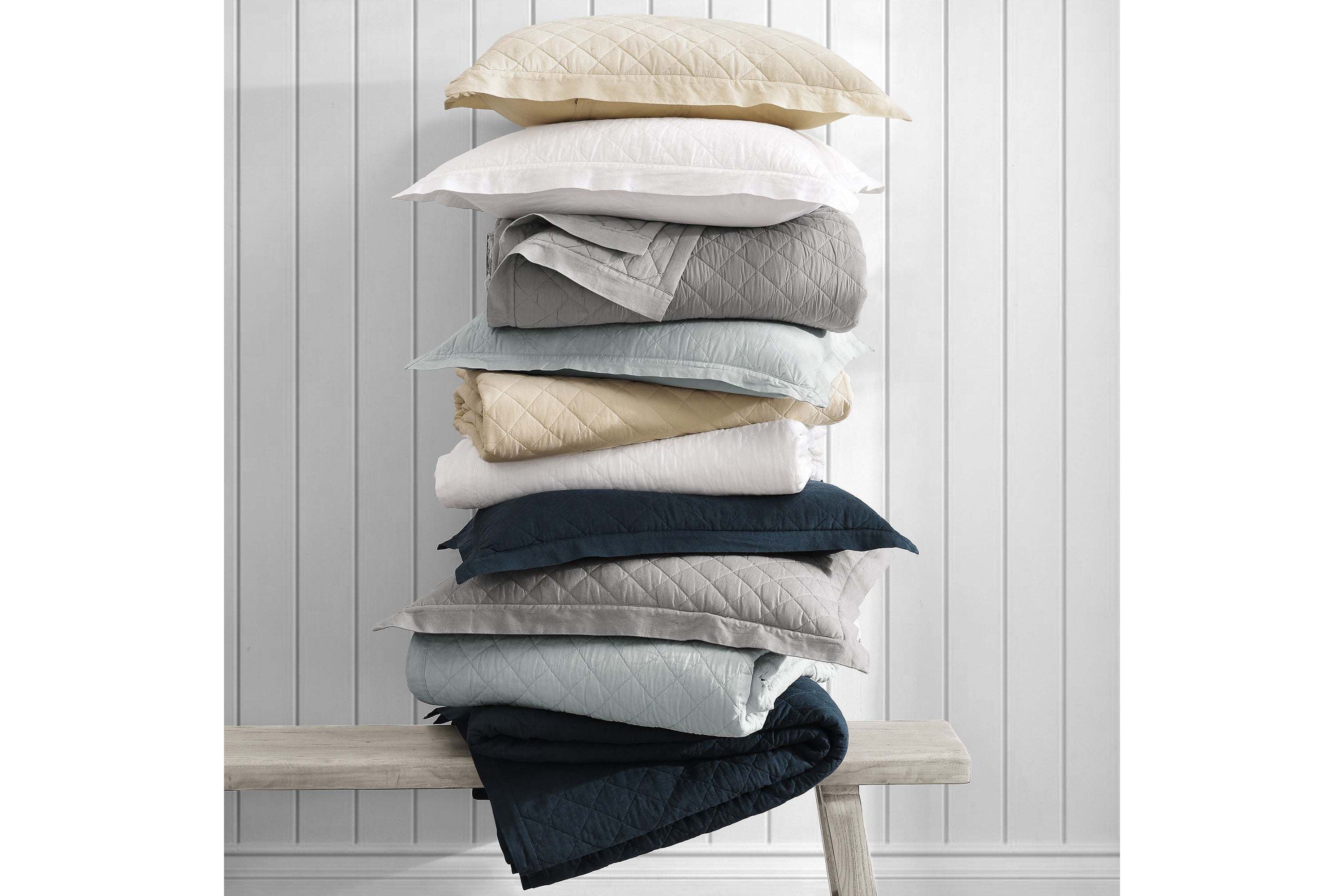 Linen Cotton Diamond Quilted Pillow Sham