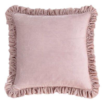 HiEnd Accents Stella Faux Silk Velvet Romantic Western Ruffled Euro Sham, 27"x27", Lilac