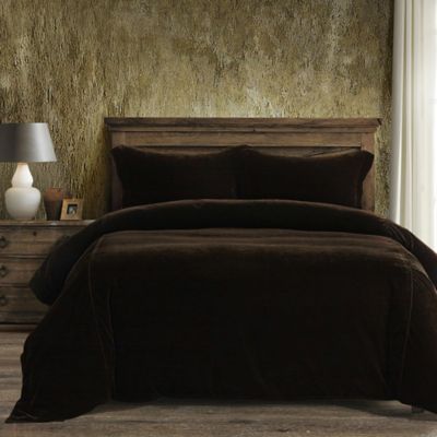 HiEnd Accents Stella Faux Silk Velvet Romantic Western 3 Piece Duvet Cover Set, King/California King