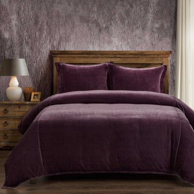HiEnd Accents Stella Faux Silk Velvet Romantic Western 3 Piece Duvet Cover Set, Queen