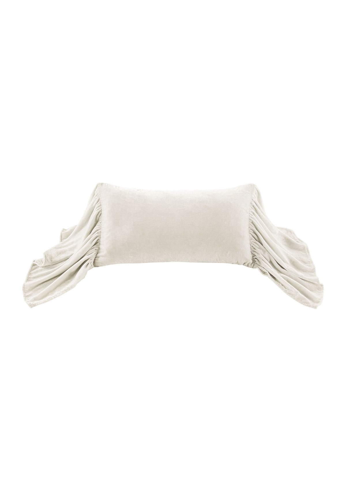 HiEnd Accents Stella Faux Silk Velvet Romantic Western Long Ruffled Decorative Throw Pillow, 14"x26"