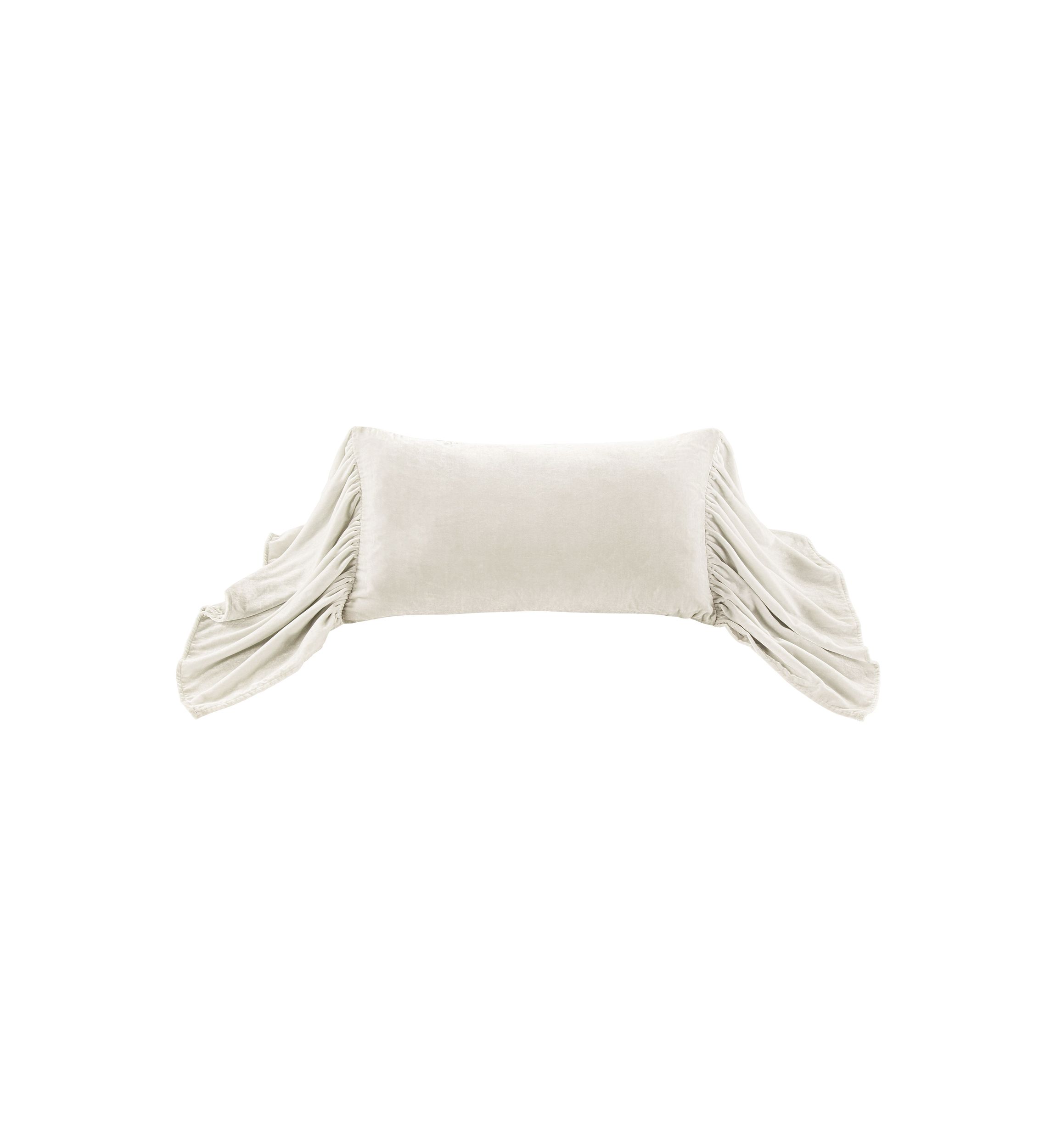 HiEnd Accents Stella Faux Silk Velvet Romantic Western Long Ruffled Decorative Throw Pillow, 14"x26"