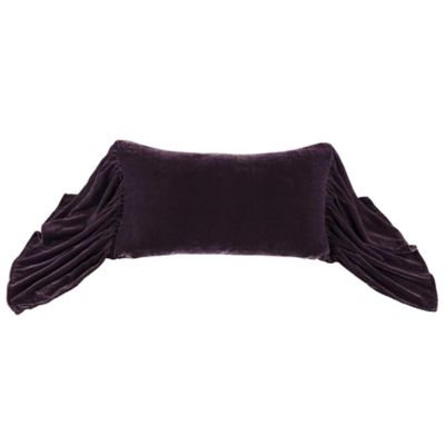 HiEnd Accents Stella Faux Silk Velvet Romantic Western Long Ruffled Decorative Throw Pillow, 14"x26"