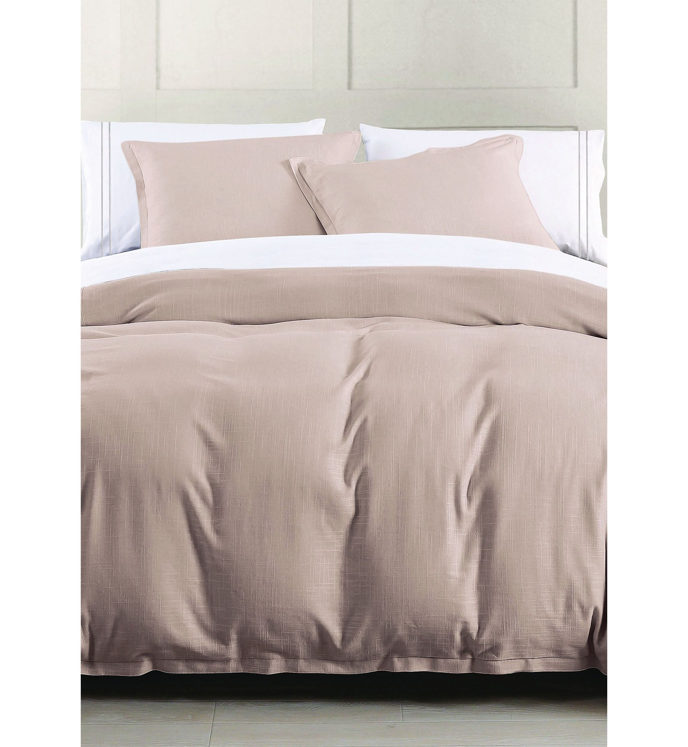 Hera Washed Linen Flange Duvet Cover Set