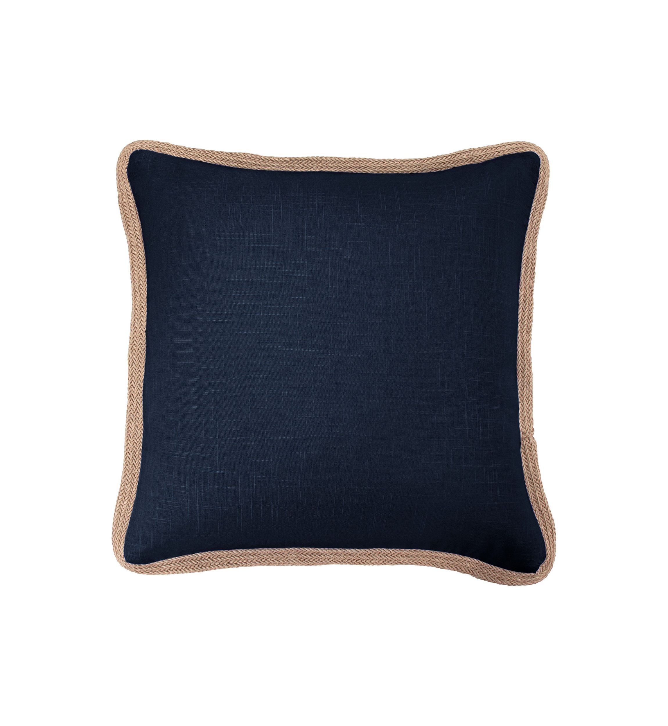 Washed Linen Jute Trimmed Pillow