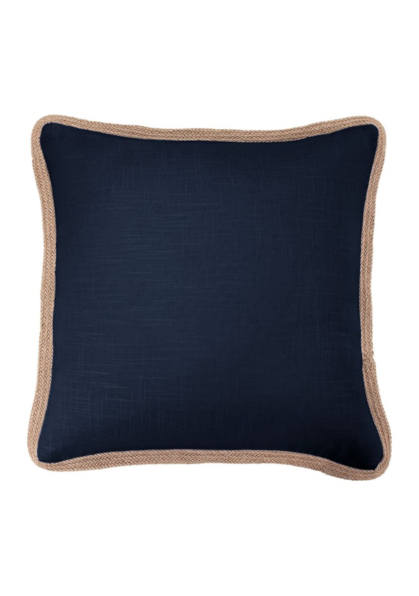 Washed Linen Jute Trimmed Pillow