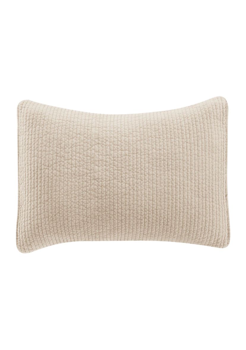 Stonewashed Cotton Velvet Quilted Pillow Sham