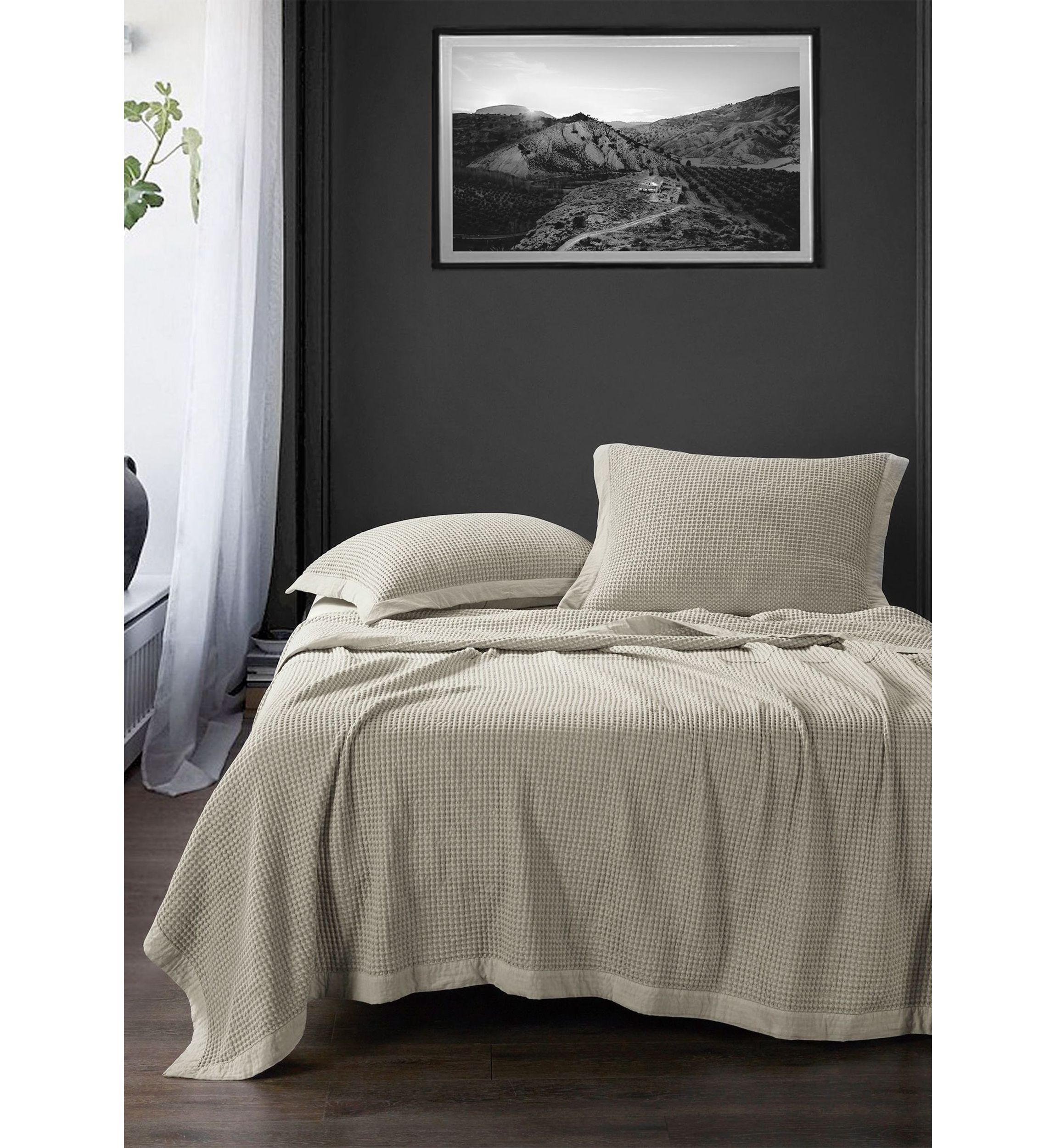 Waffle Weave Cotton Coverlet Set