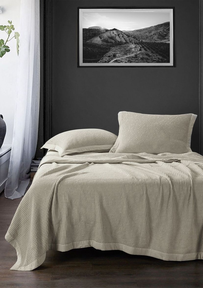 Waffle Weave Cotton Coverlet Set