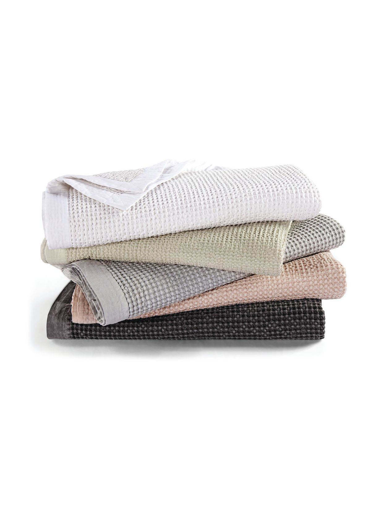Waffle Weave Cotton Coverlet Set