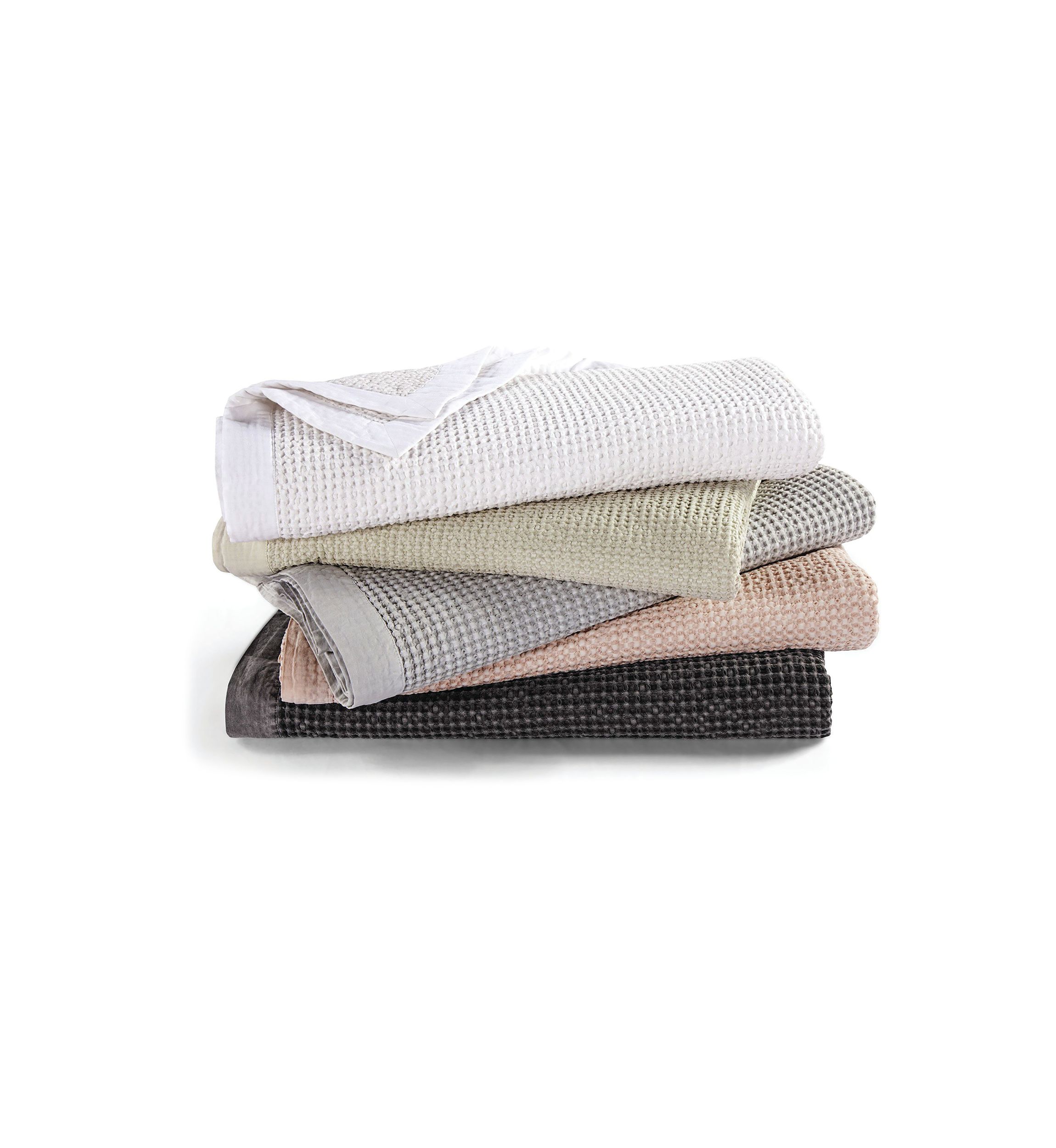 Waffle Weave Cotton Coverlet Set