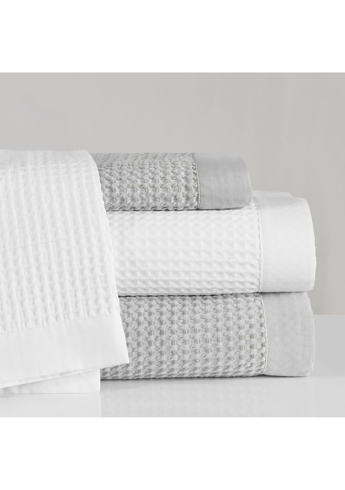 Waffle Weave Cotton Coverlet Set