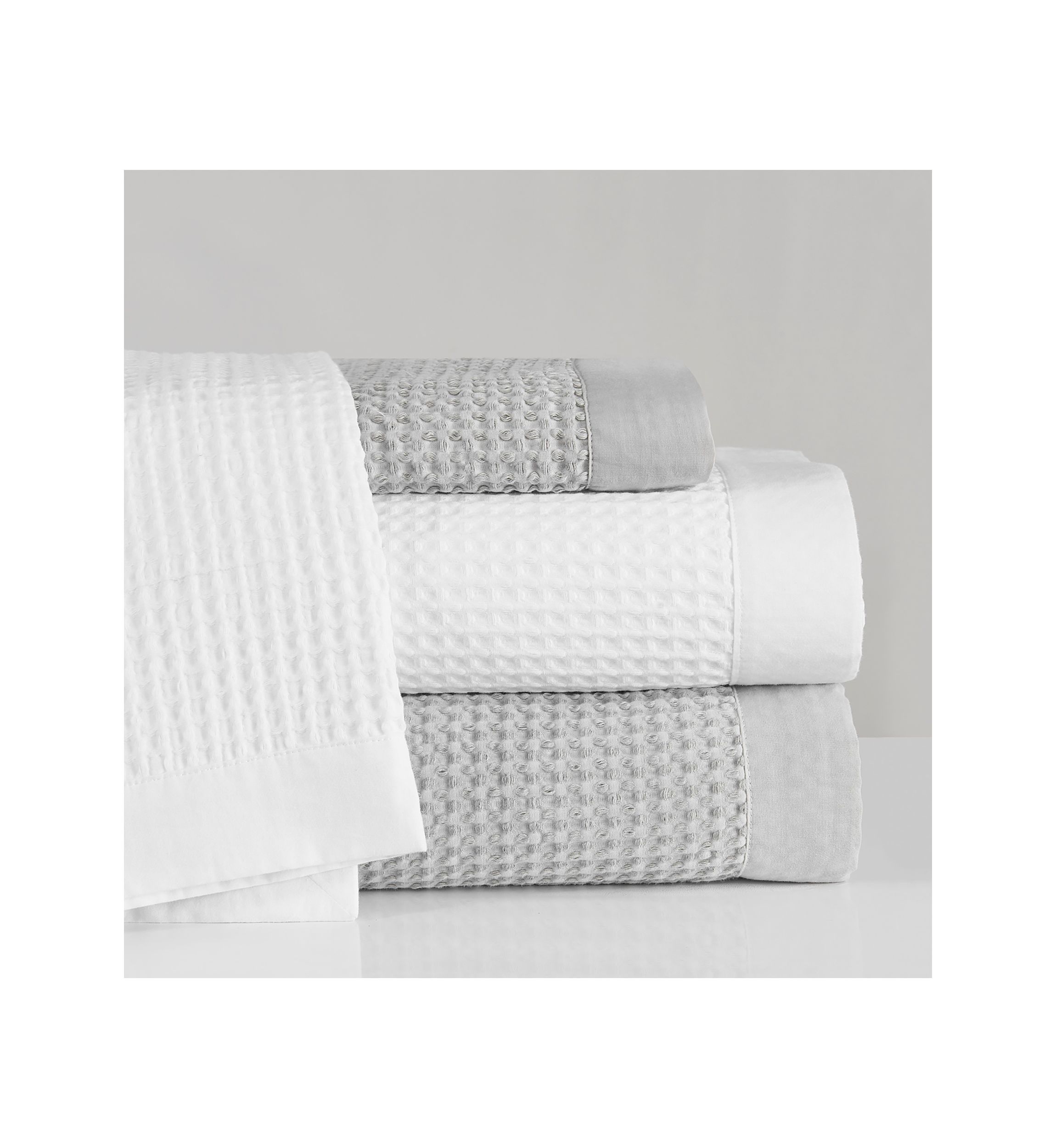 Waffle Weave Cotton Coverlet Set