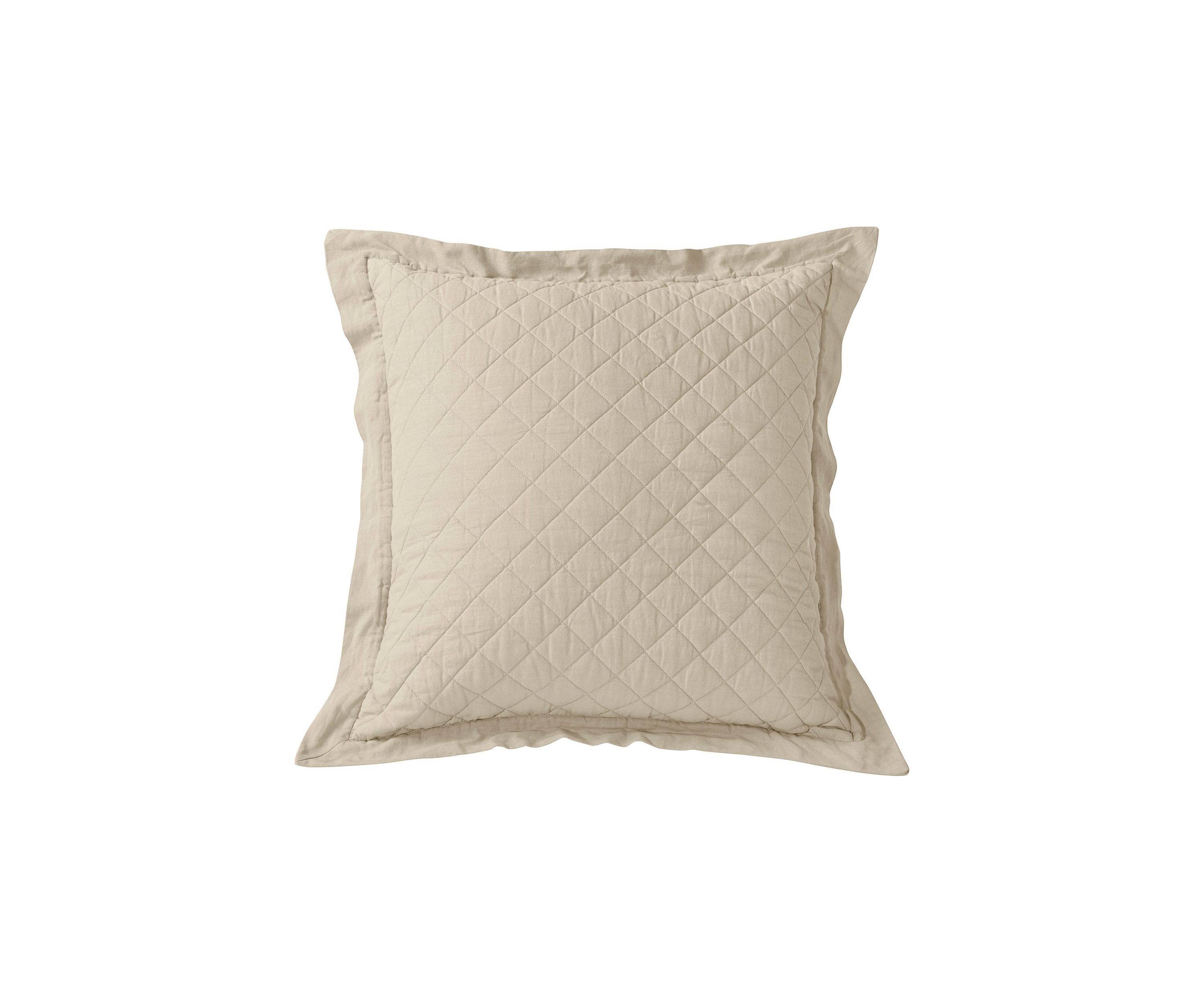 Linen Cotton Diamond Quilted Euro Sham