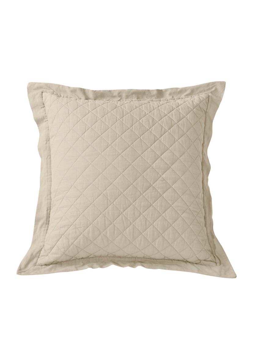 Linen Cotton Diamond Quilted Euro Sham