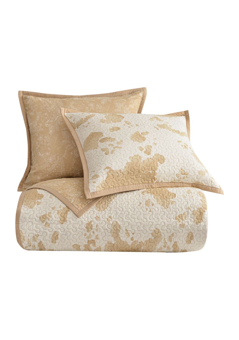 Elsa Cowhide Reversible Quilt Set, 3-Piece