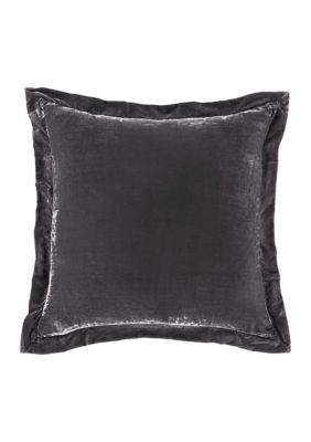 HiEnd Accents Stella Faux Silk Velvet Romantic Western Flanged Euro Sham, 27"x27"