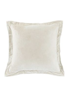 HiEnd Accents Stella Faux Silk Velvet Romantic Western Flanged Euro Sham, 27"x27"