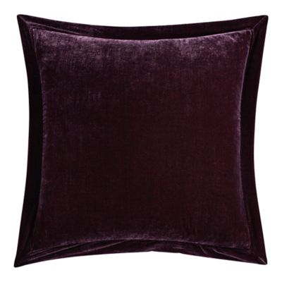 HiEnd Accents Stella Faux Silk Velvet Romantic Western Flanged Euro Sham, 27"x27"