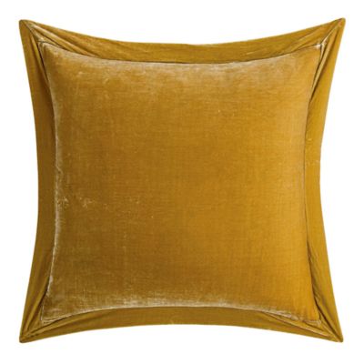HiEnd Accents Stella Faux Silk Velvet Romantic Western Flanged Euro Sham, 27"x27"