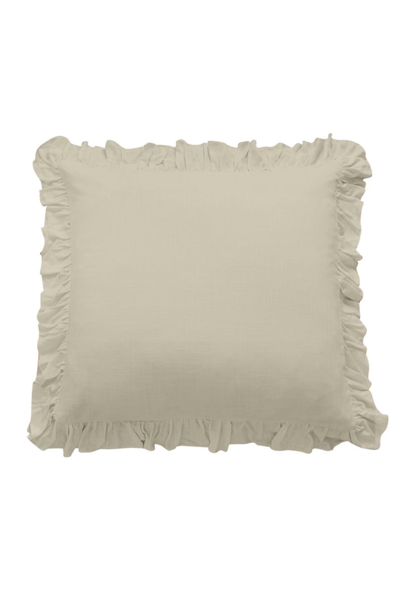 Lily Washed Linen Ruffled Euro Sham