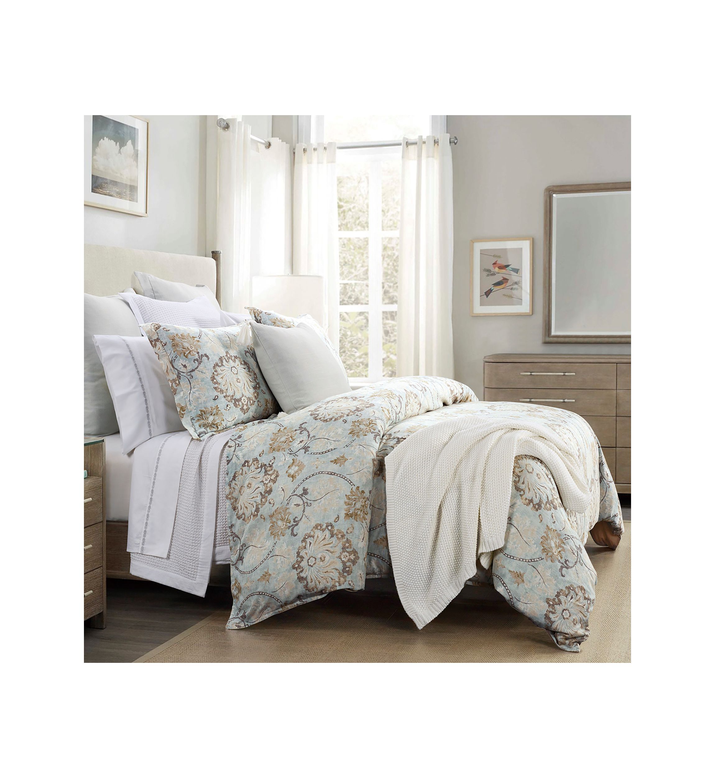 Dalia Victorian Floral Comforter Set, 3 Piece
