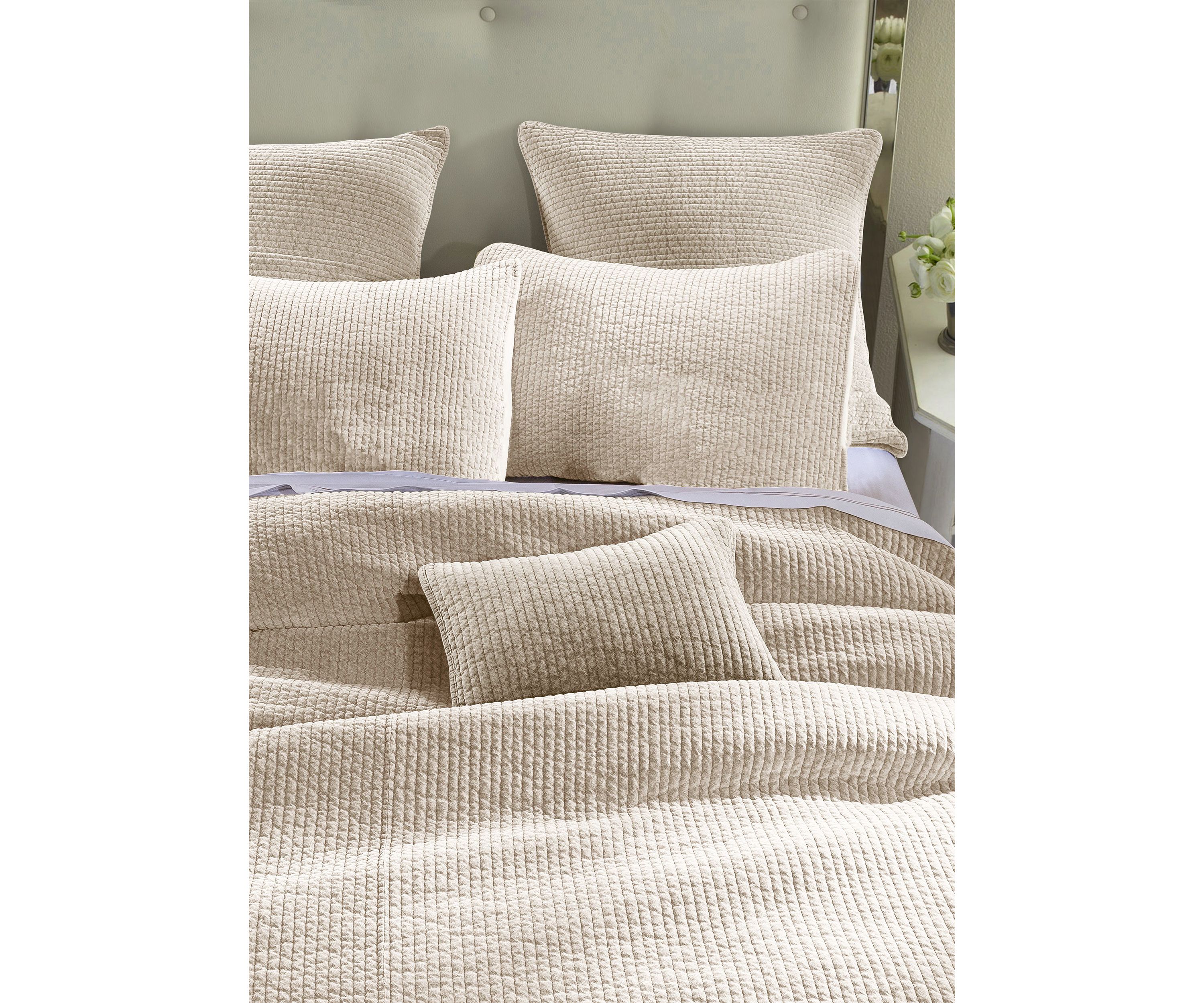 Stonewashed Cotton Velvet Quilt Set