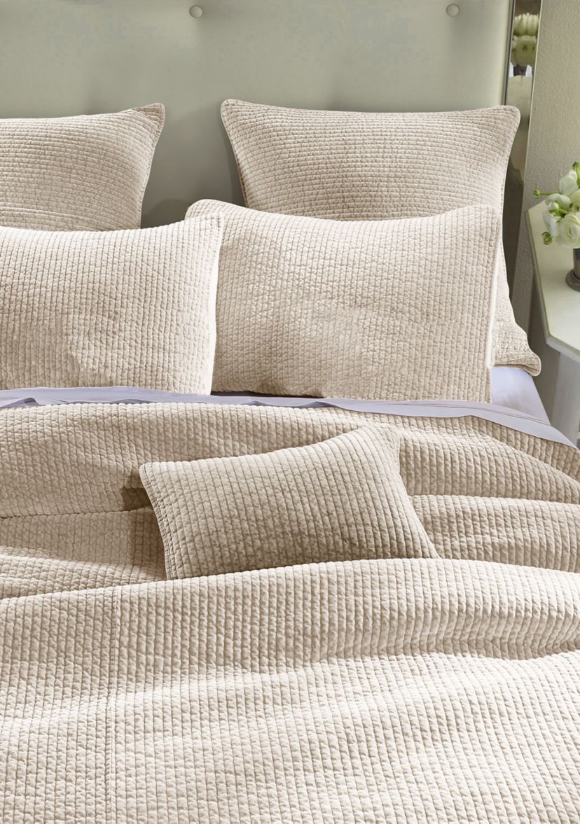 Stonewashed Cotton Velvet Quilt Set