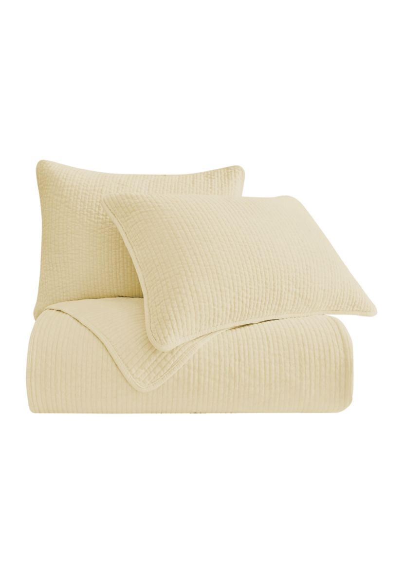 Stonewashed Cotton Velvet Quilt Set