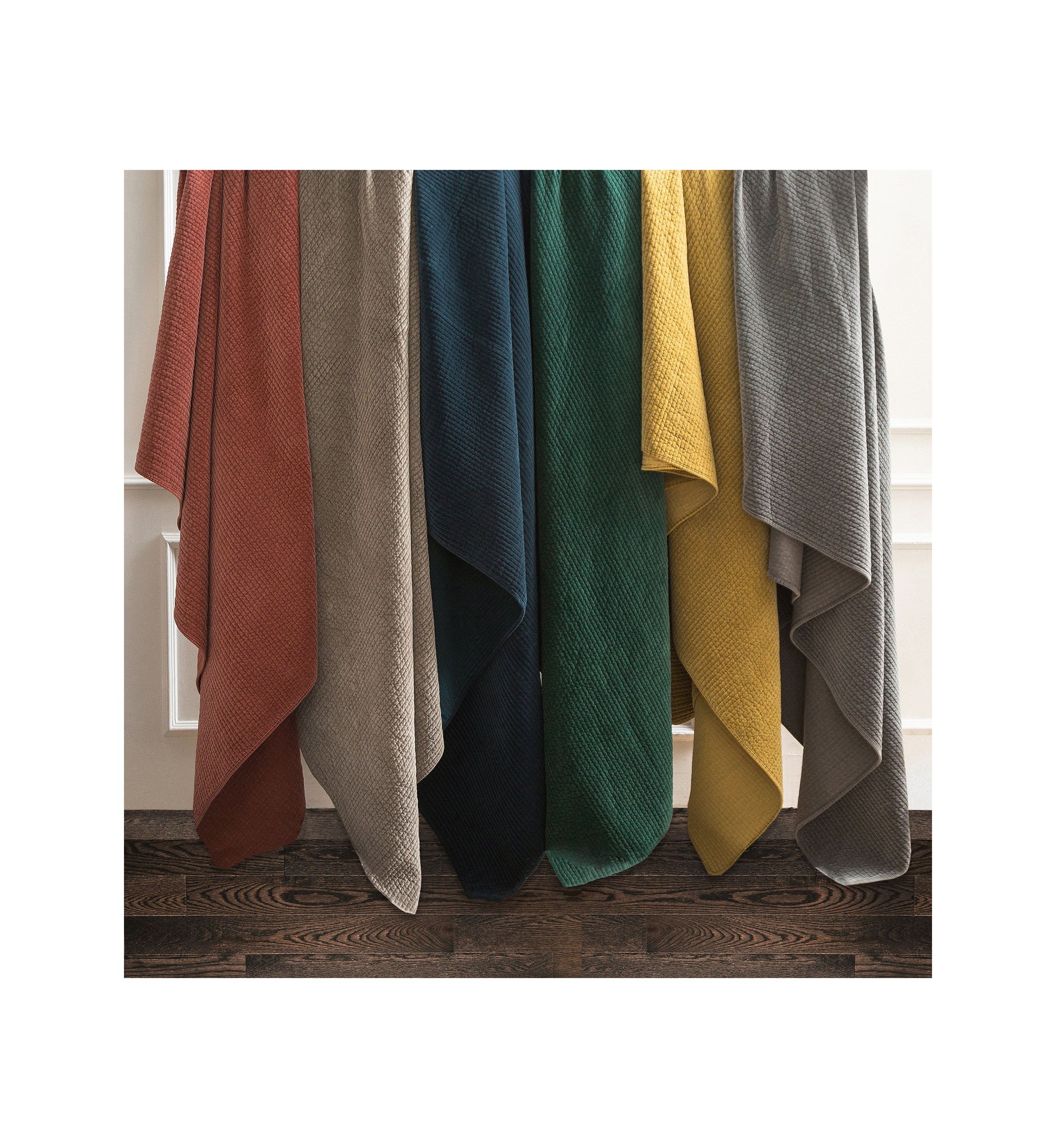 Stonewashed Cotton Velvet Quilt Set