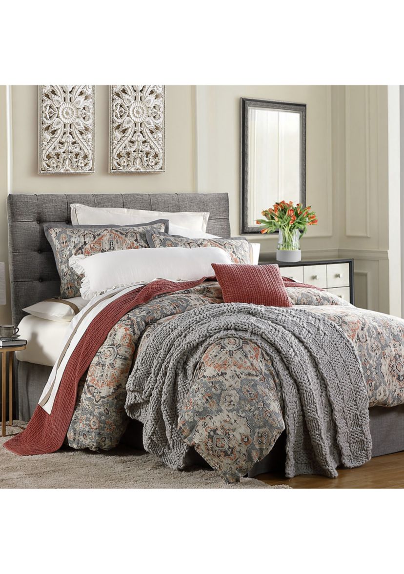 Carmen Taupe Vintage Kilim Medallion Duvet Cover Set, 3 Piece