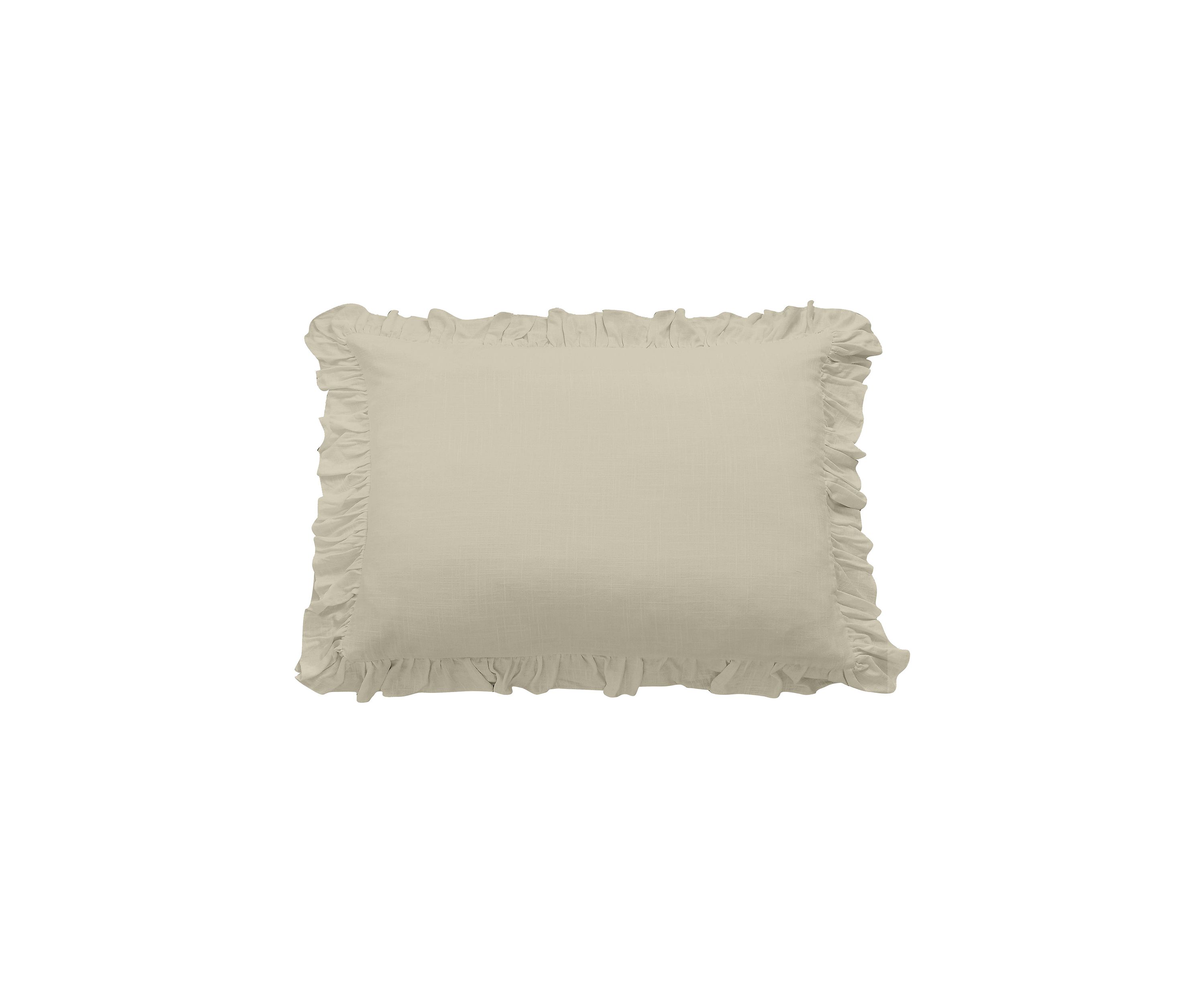 Lily Washed Linen Ruffled Dutch Euro Pillow