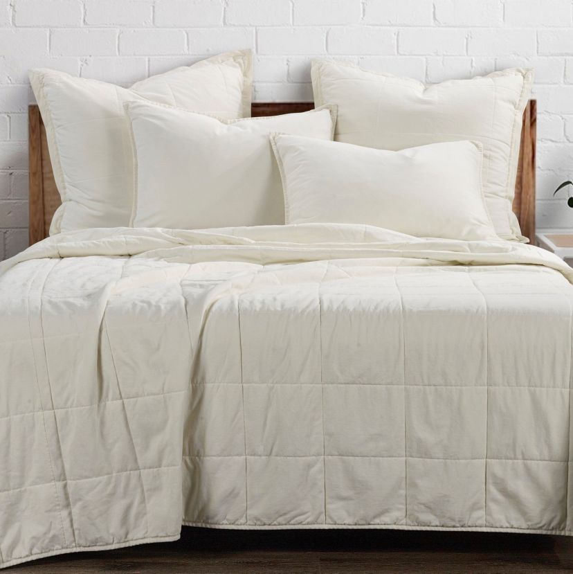 Stonewashed Cotton Canvas Coverlet Set
