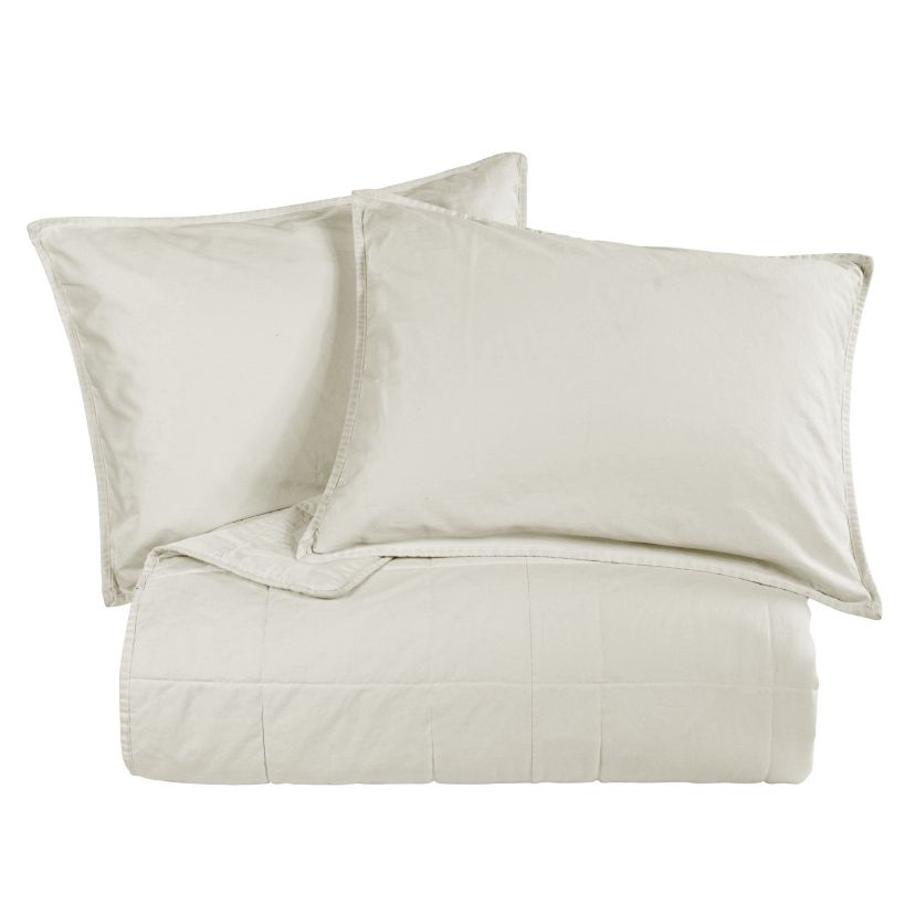 Stonewashed Cotton Canvas Coverlet Set