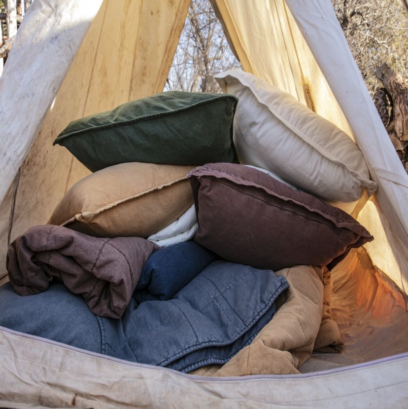 Stonewashed Cotton Canvas Coverlet Set
